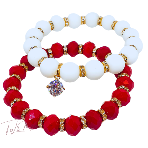 Apyrankių komplektas "Baltai raudona"