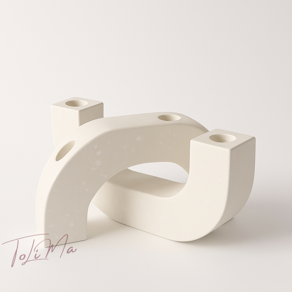 Minimalistinio stiliaus dviejų dalių žvakidė