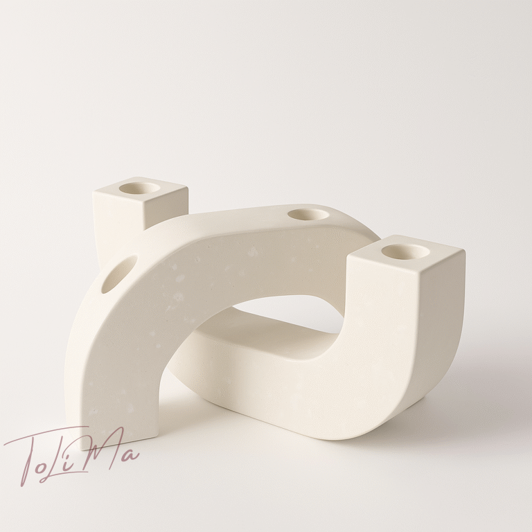 Minimalistinio stiliaus dviejų dalių žvakidė